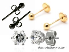 bolita hombre aretes diamante